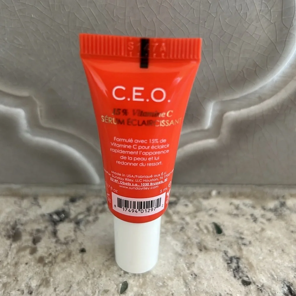 4/$14 C.E.O. 15% Vitamin C Brightening Serum by Sunday Riley, Travel Size, NEW!